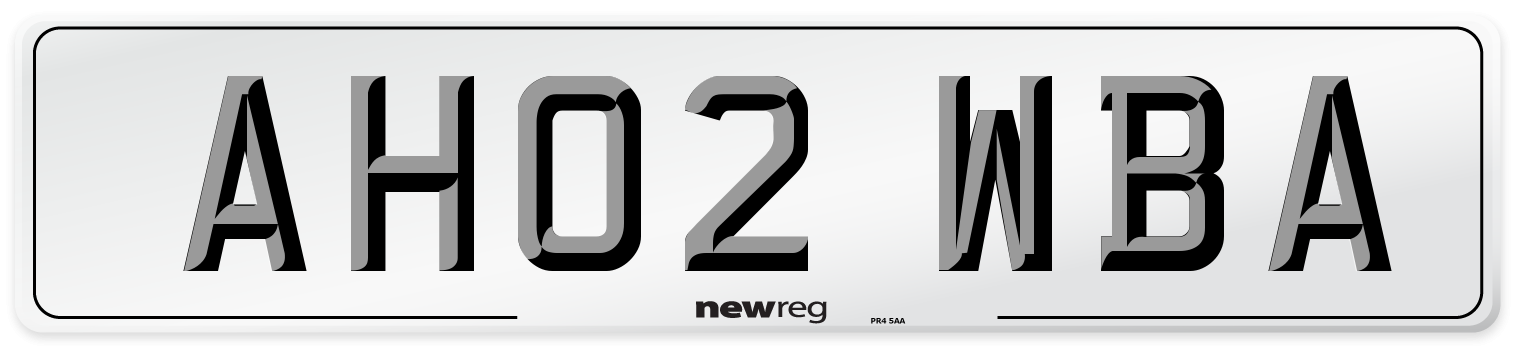 AH02 WBA Number Plate from New Reg
